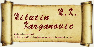 Milutin Karganović vizit kartica